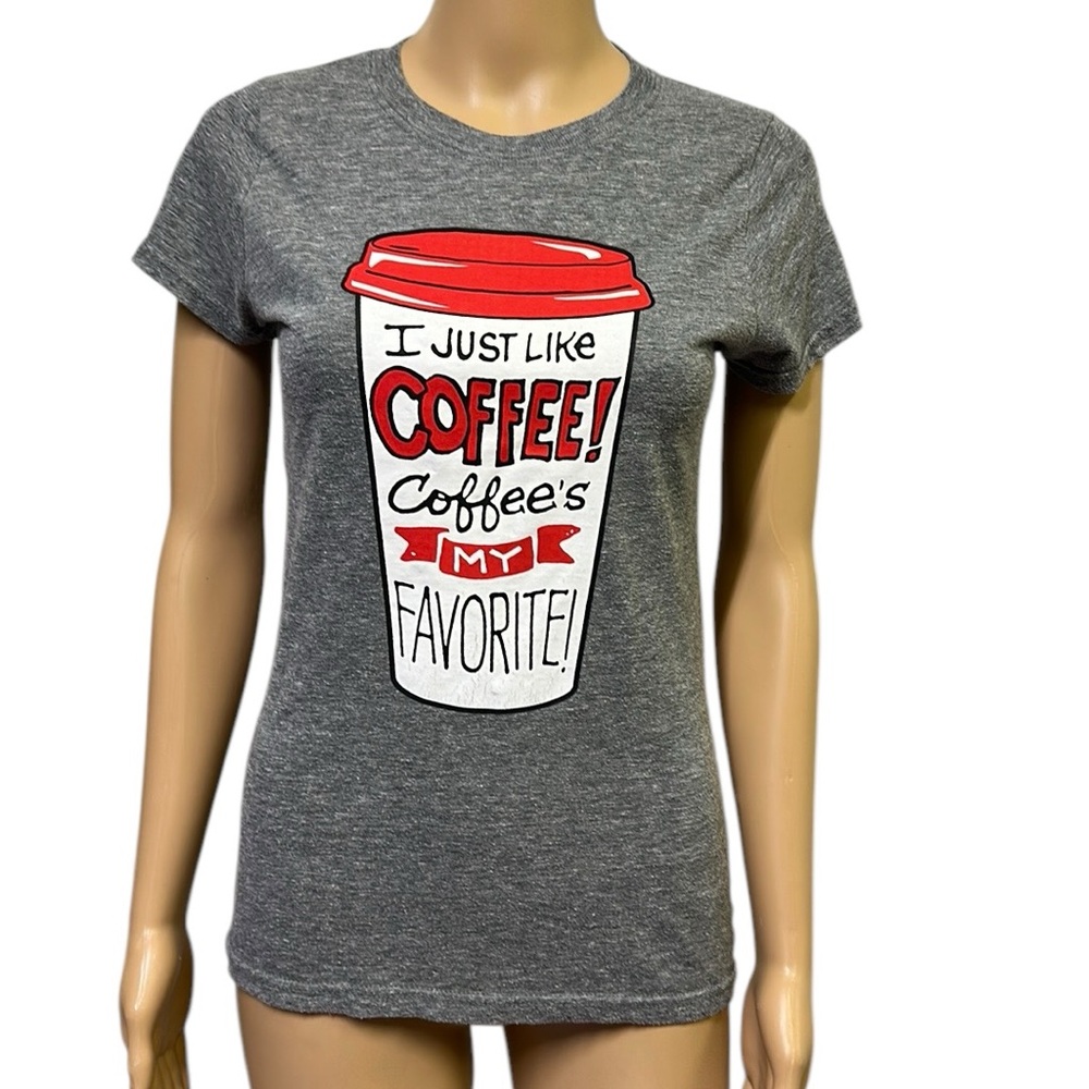 Bay Island I Like Coffee Formfit Tee Tshirt Gray Short Sleeve Honduras Juniors L